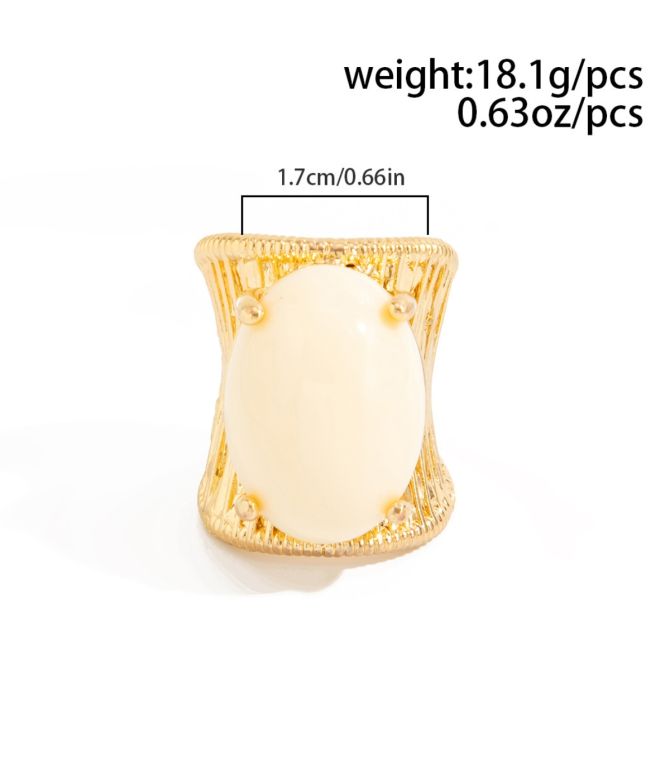 Anillo amber resin oval