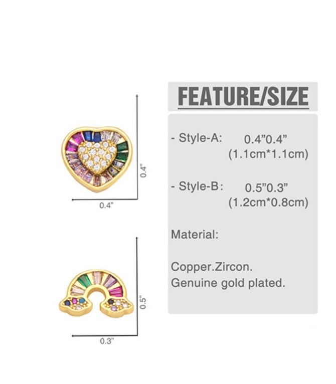 Aretes  diamond rainbow