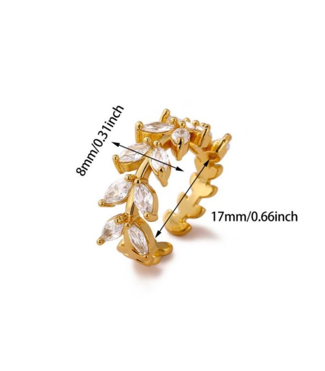 Anillo diamond leaf
