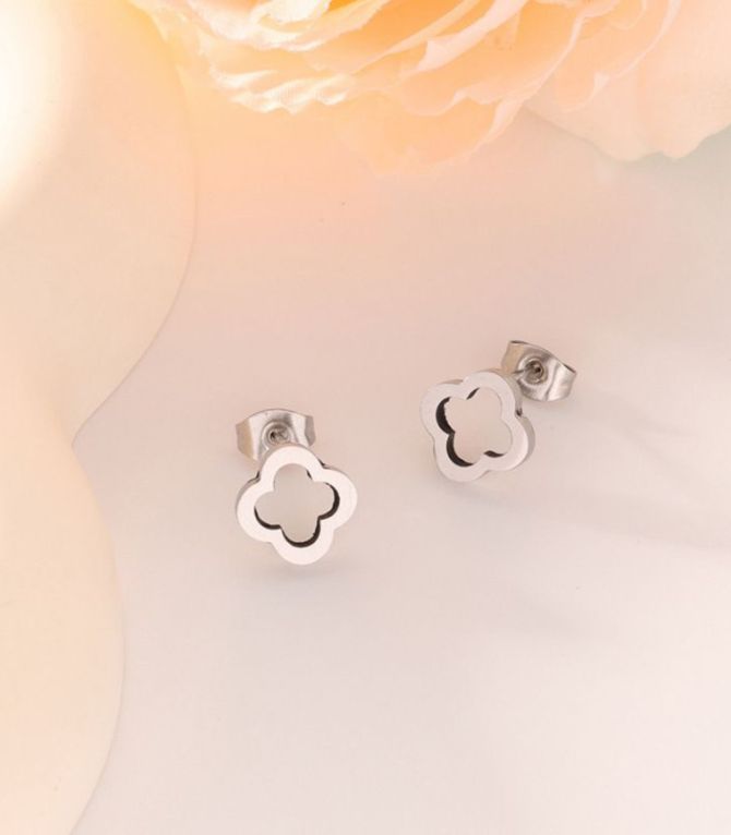 Aretes clover plata