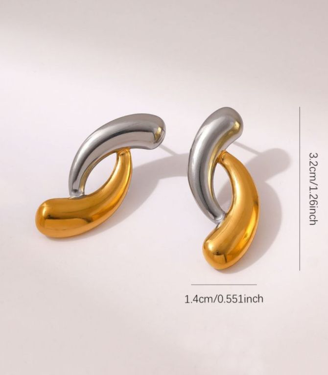 Aretes irregular bicolor