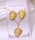 Collar y aretes set hojas