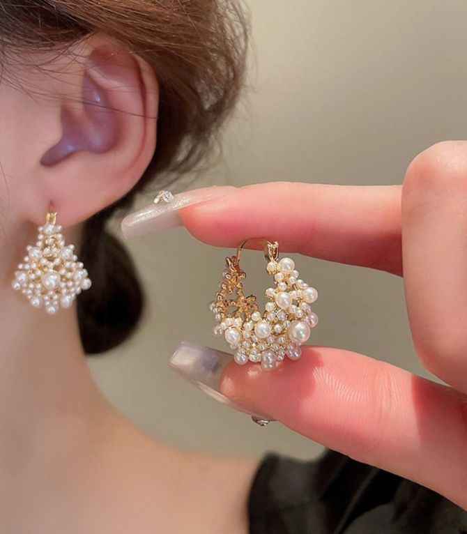 Aretes con perlas