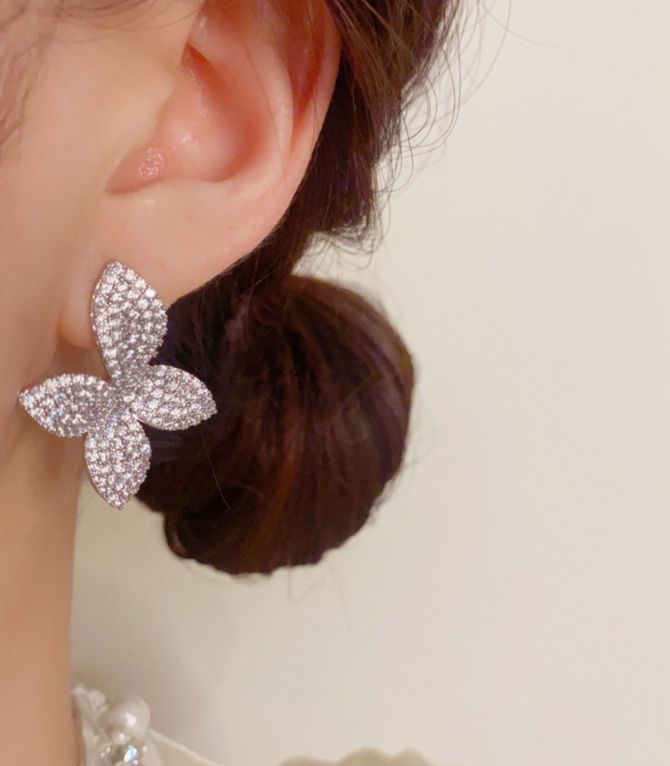 Aretes plata pétalos