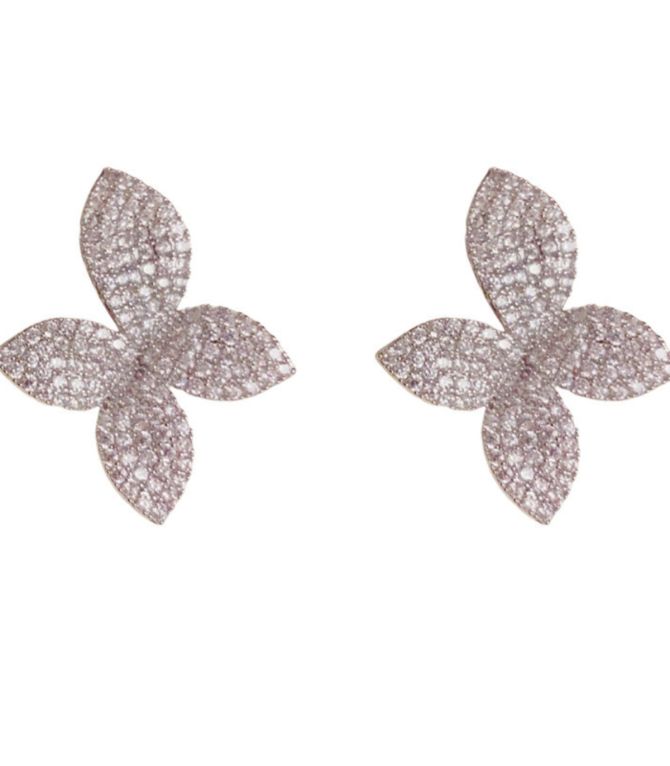 Aretes plata pétalos