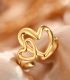 Anillo dorado abierto corazón