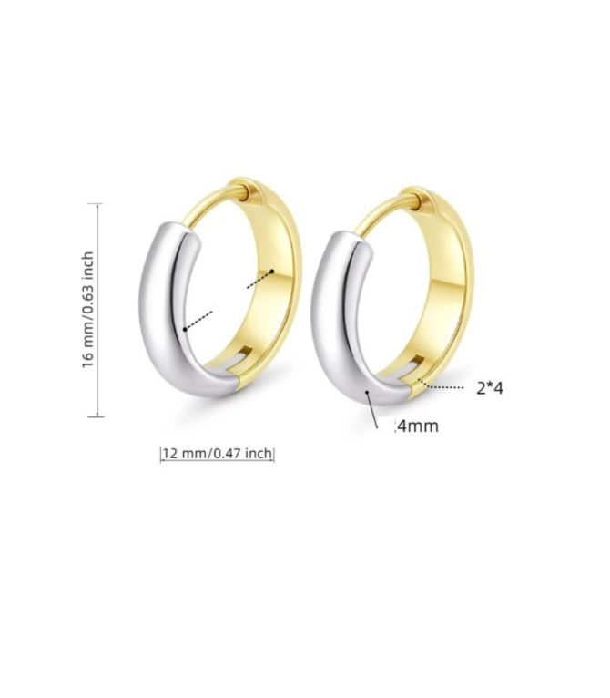 Aretes argollas bicolor