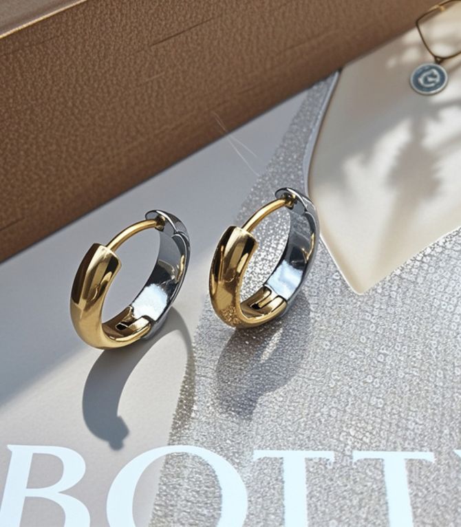 Aretes argollas bicolor