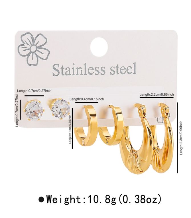 Aretes set diamond oval