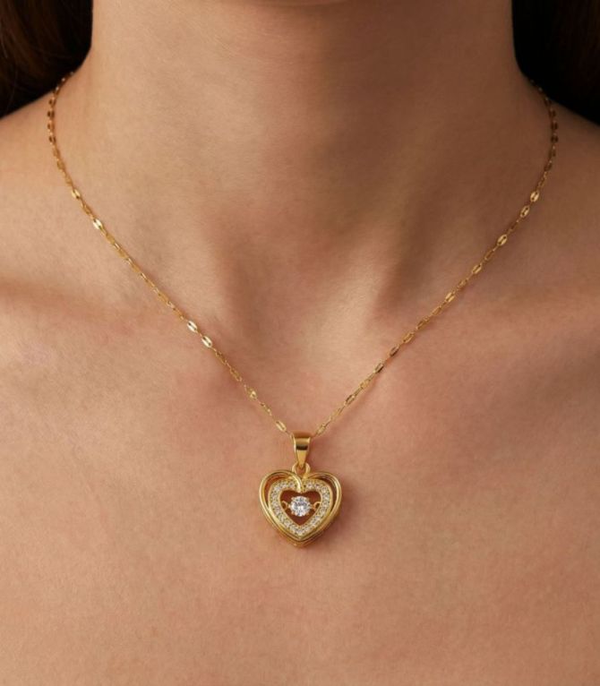 Collar diamond heart
