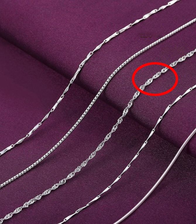 Collar cadena plata tejida 45cm