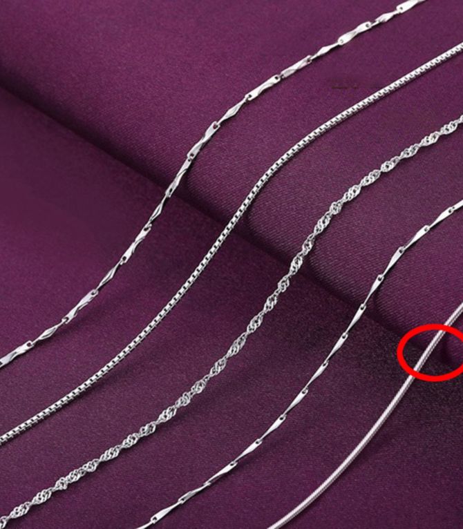 Collar cadena snake bone 45cm