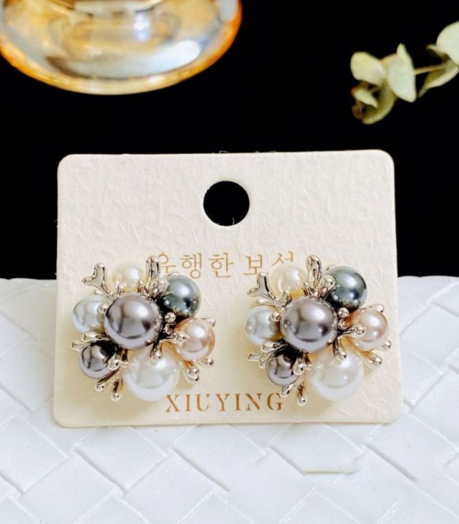 Aretes multicolored pearls