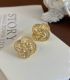 Aretes gold diamond flower