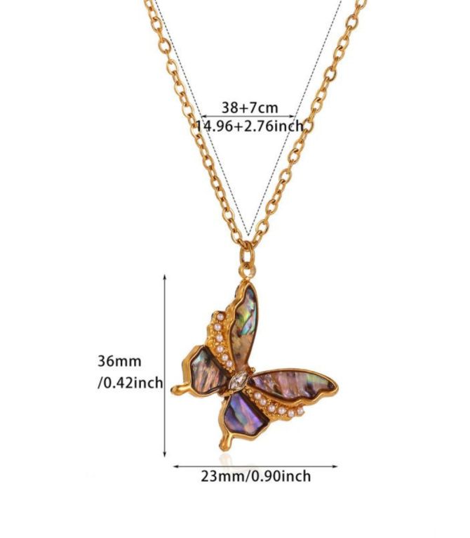 Collar diamond colored butterfly