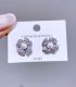 Aretes silver diamond encrusted flower