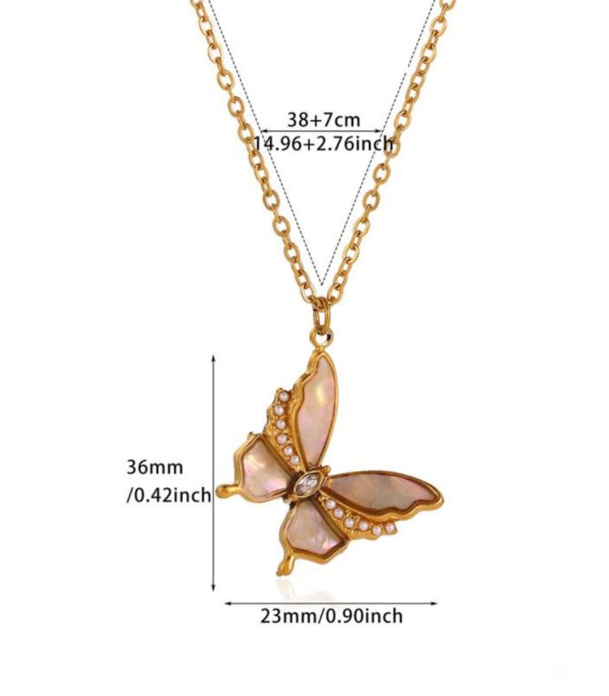 Collar tornasol diamond butterfly