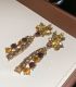 Aretes gold brown diamond tassel