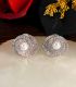 Aretes silver zirconium pearl flower