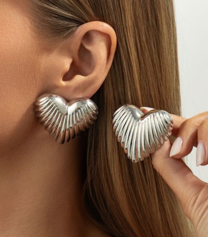 Aretes corazón plata