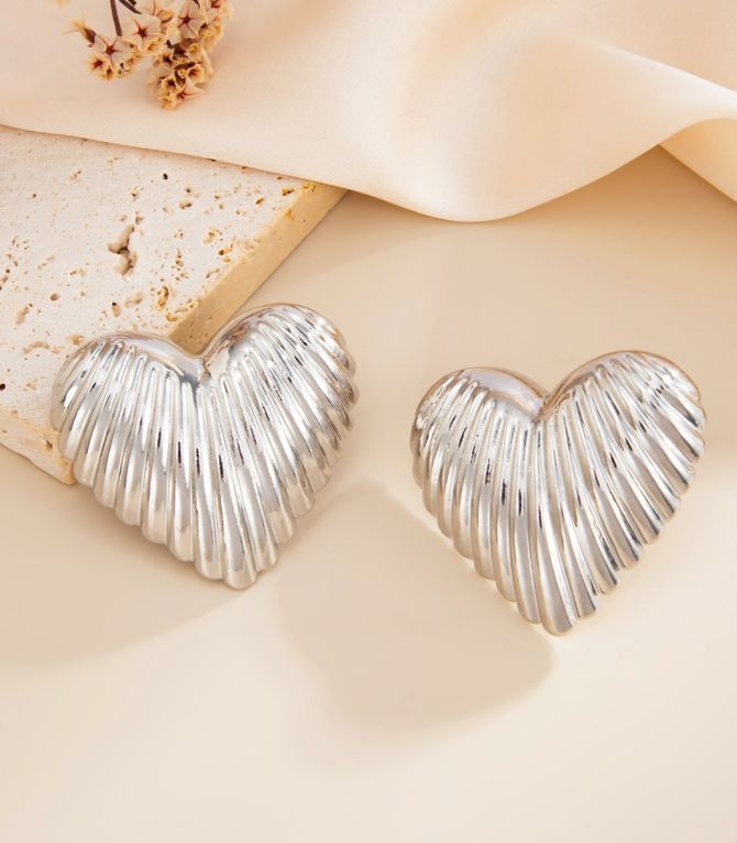 Aretes corazón plata