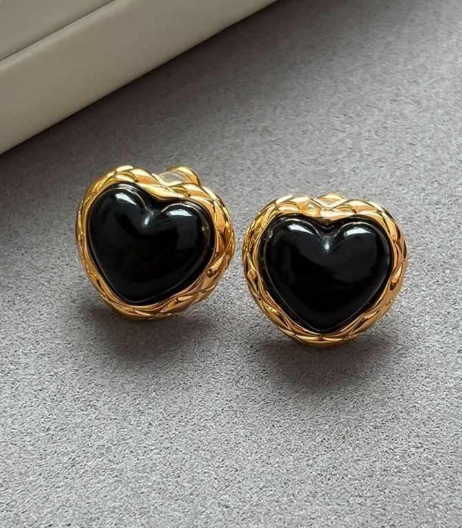 Aretes love agate heart