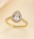 Anillo gold diamond teardrop