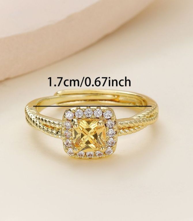 Anillo silver yellow zirconium