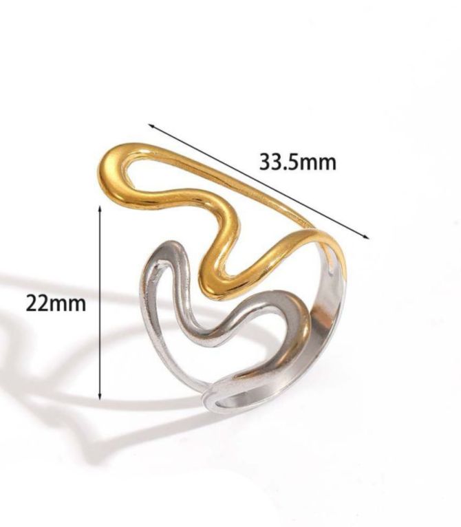 Anillo bicolor irregular 2