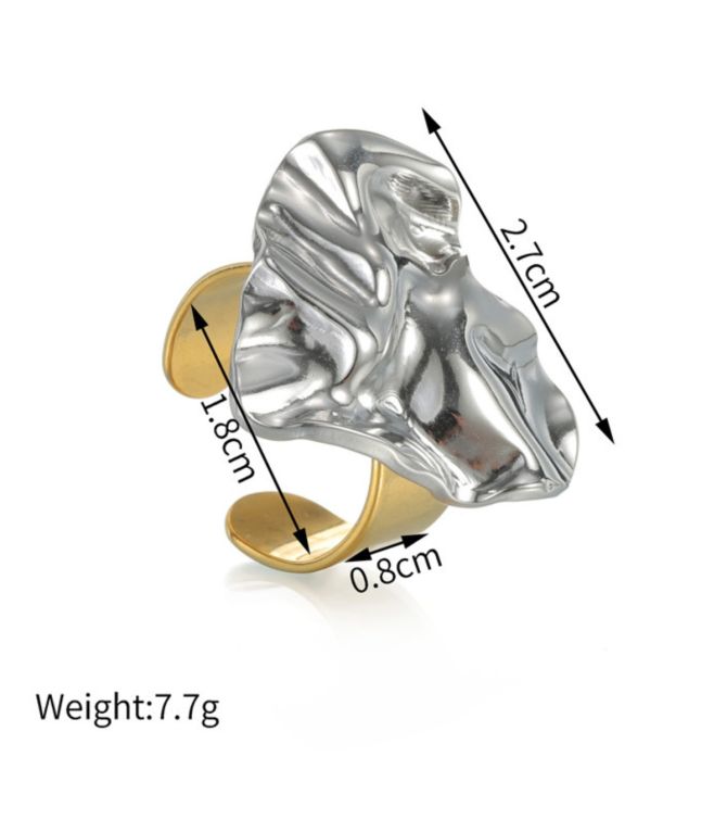 Anillo irregular bicolor corazón