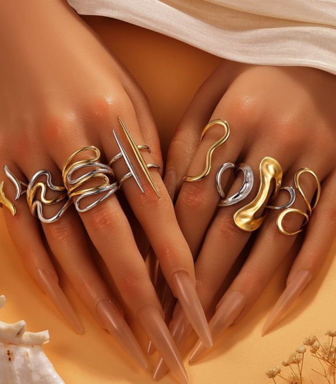 Anillo bicolor line 5