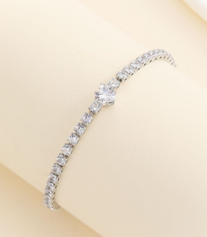 Brazalete silver with diamonds