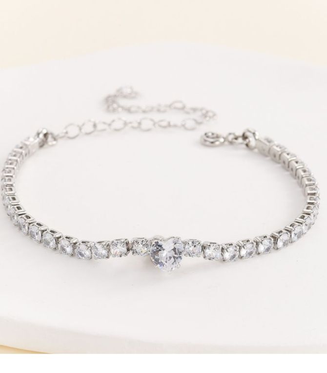 Brazalete silver with diamonds