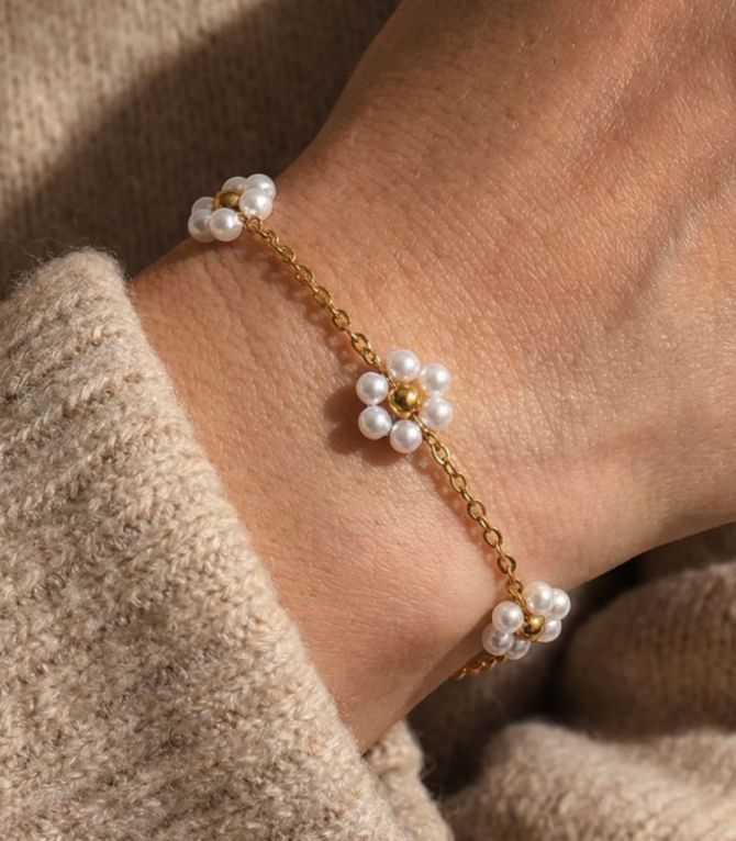 Brazalete pearl flower