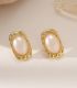 Aretes perla oval