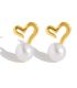 Aretes corazón con perla