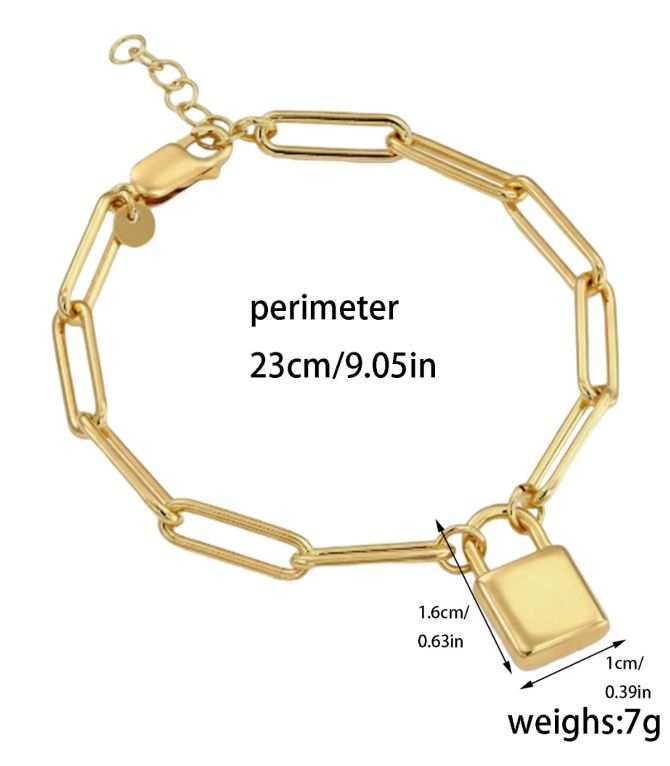 Brazalete plata candado