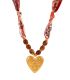 Collar printed heart acrylic beaded