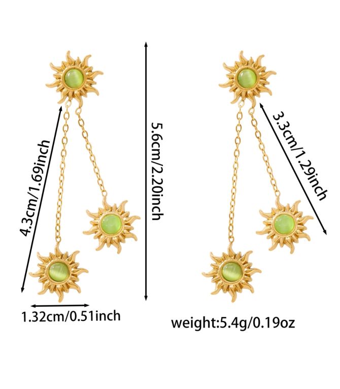 Aretes black sun tassel