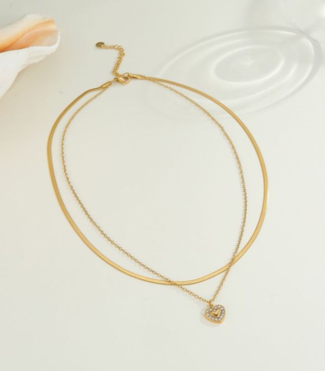 Collar doble layer corazón