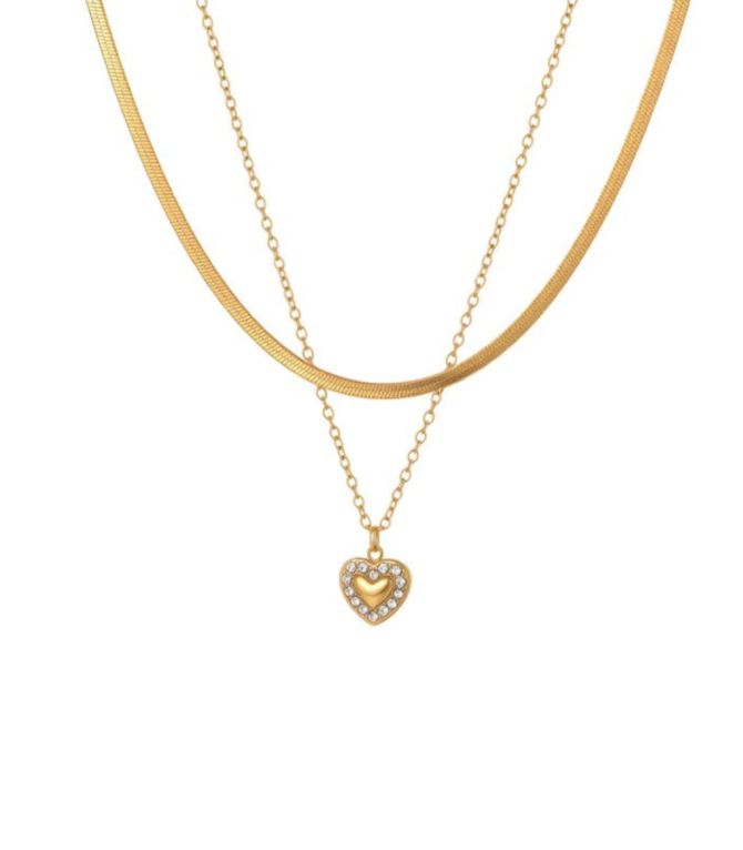 Collar doble layer corazón