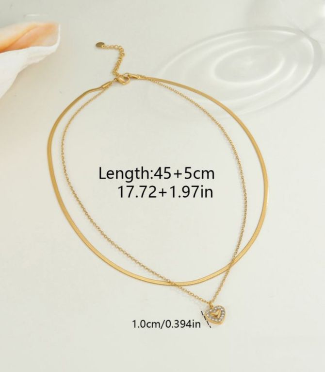 Collar doble layer corazón