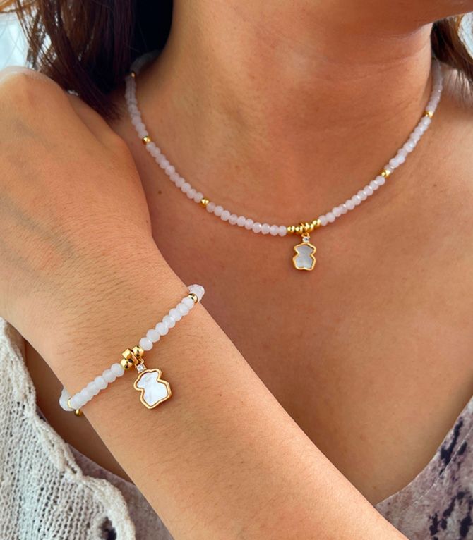 Collar zircon pearl bear