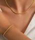 Collar y brazalete twist set dorado