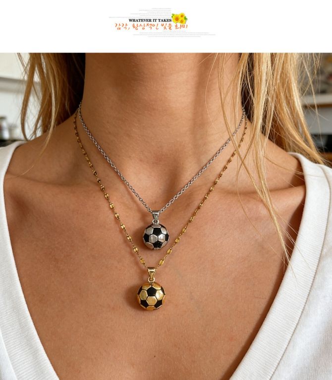 Collar silver soccer ball