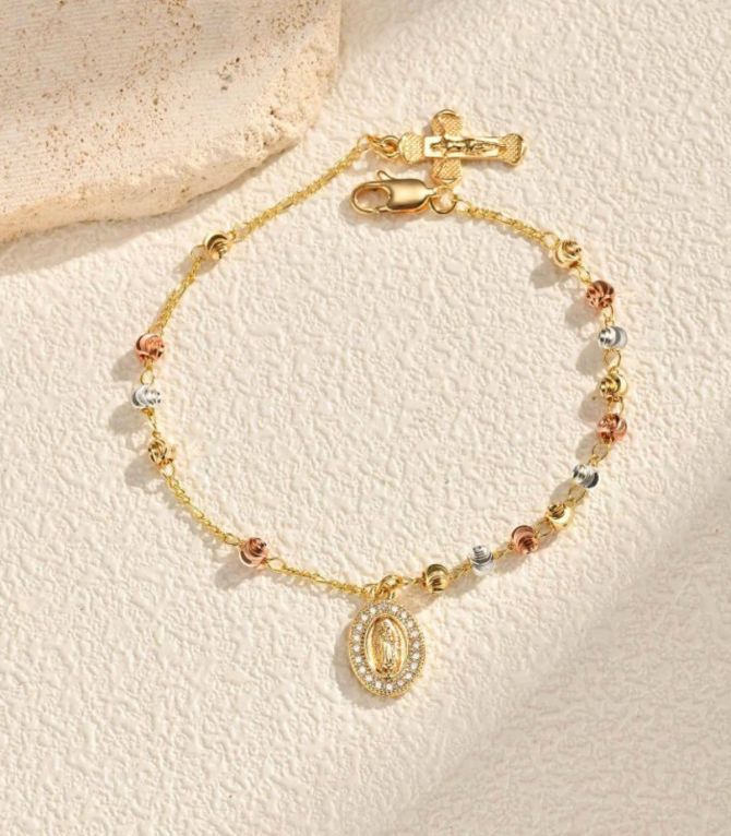 Brazalete virgen con cruz