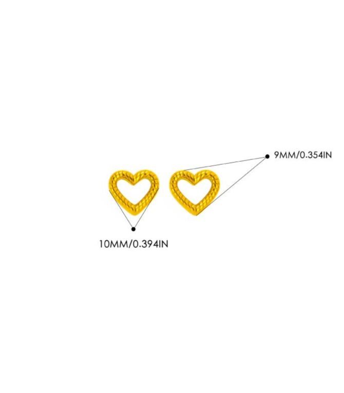 Aretes corazón dorado