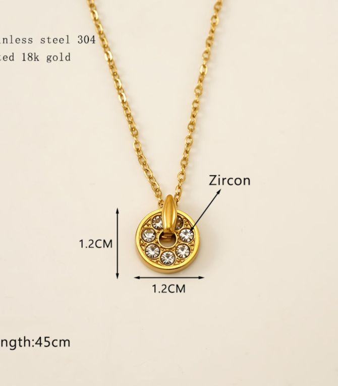 Collar redondo zirconias