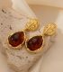 Aretes waterdrop amber