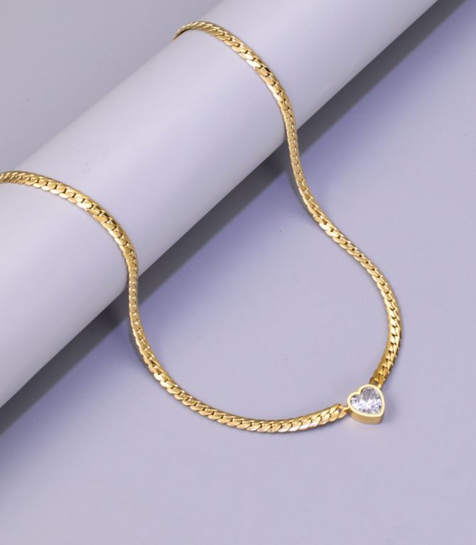 Collar y brazalete set diamond heart